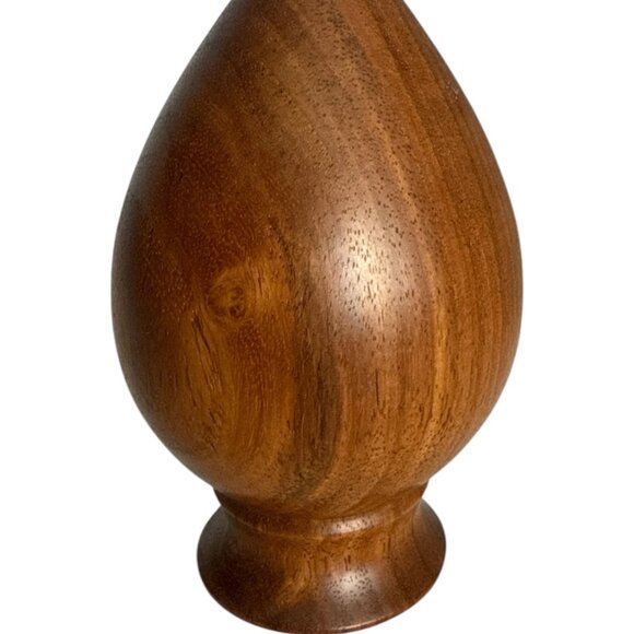 Victor Baslev Signed Hand Turned Rosewood Vase Mid Century 5.5” - Picture 2 of 5